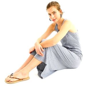 Like New J.Crew Grey Racerback Jersey Dress